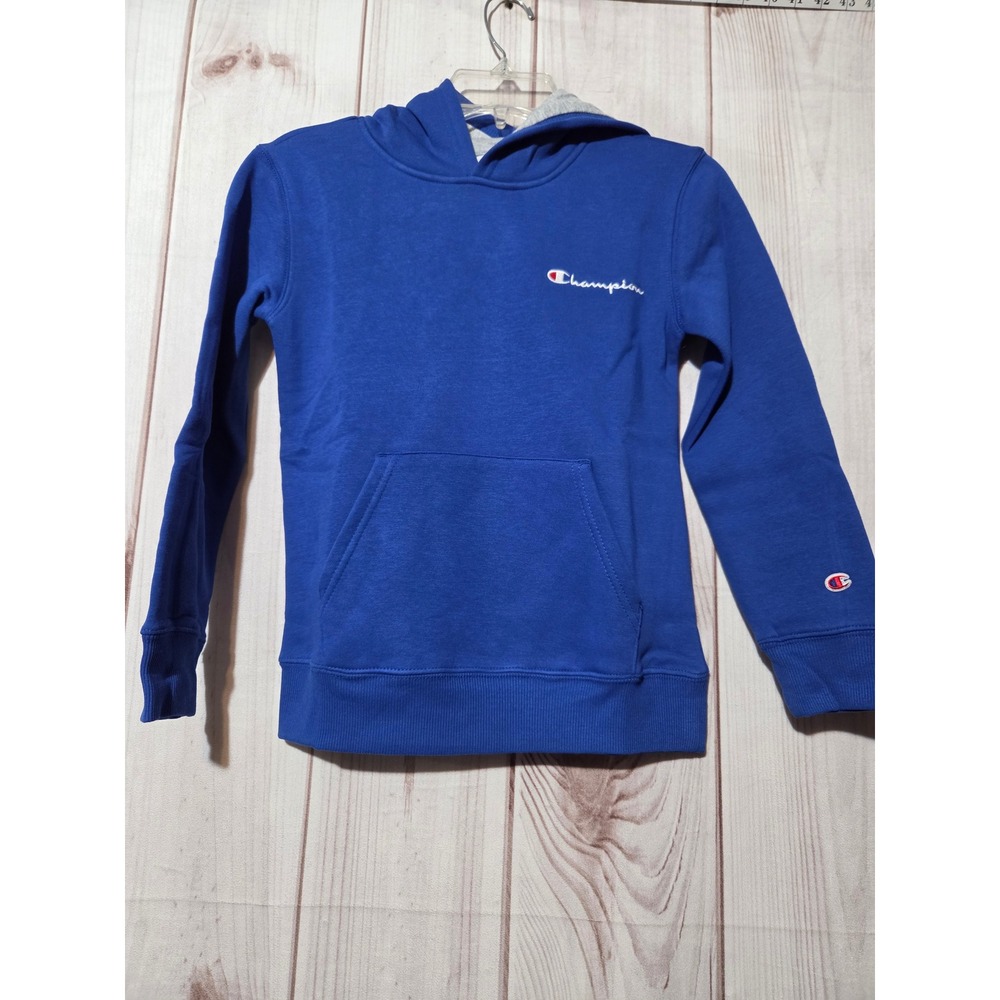 Champion Kids Royal‎ Blue Fleece Pullover Hoodie Sweatshirt Size S 8 NWT